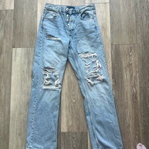 Aeropostale Men's Relaxed Ripped Blue Jeans